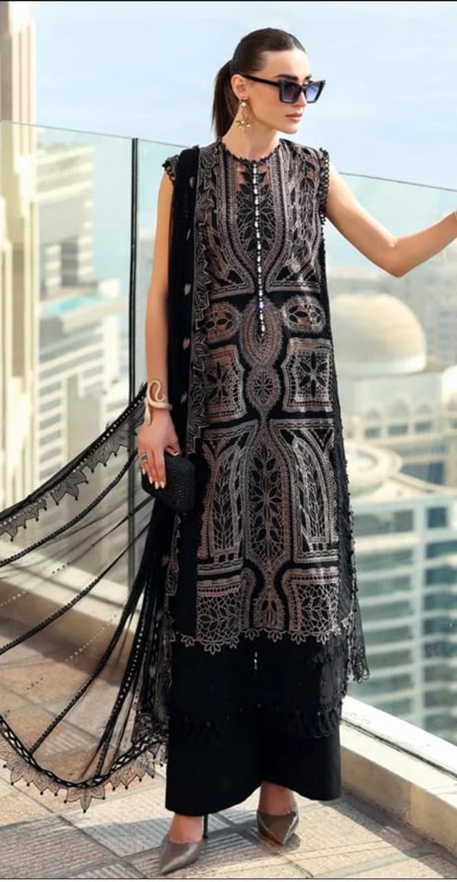 Dhanak embroidered luxury unstitched 3pc suit